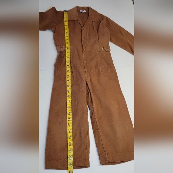 Dotty Dan Vintage Brown Corduroy Mechanic Utility Style Jumpsuit Coveralls - Picture 13 of 14